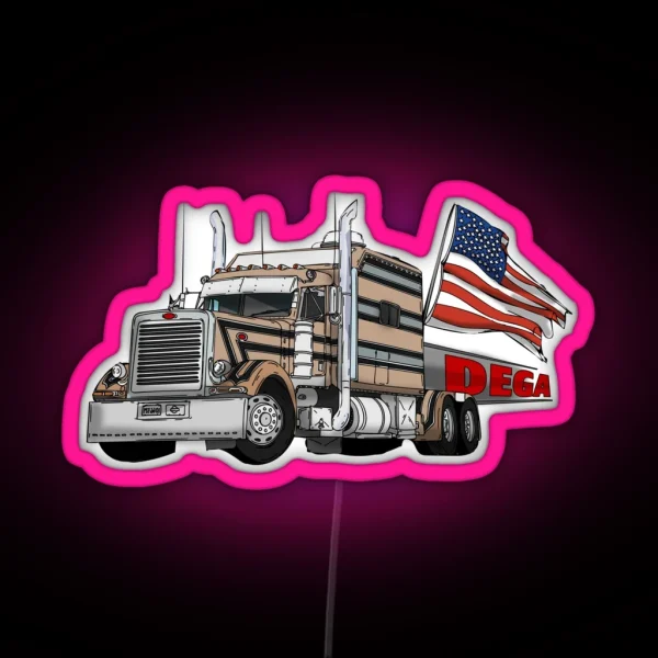 Talladega Peterbilt American Flag America Pre Race RGB Neon Sign