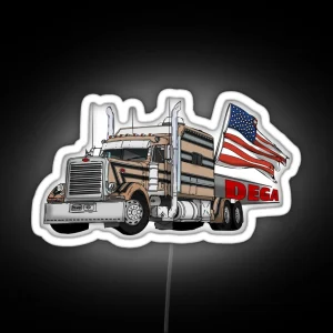 Talladega Peterbilt American Flag America Pre Race RGB Neon Sign