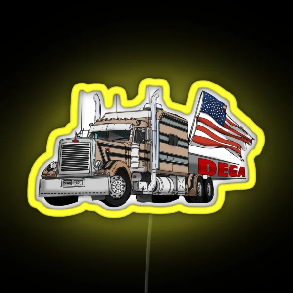 Talladega Peterbilt American Flag America Pre Race RGB Neon Sign