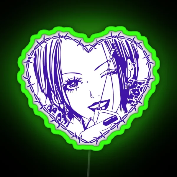 Tangled Passion Nana Osaki S Barbed Wire Heart RGB Neon Sign