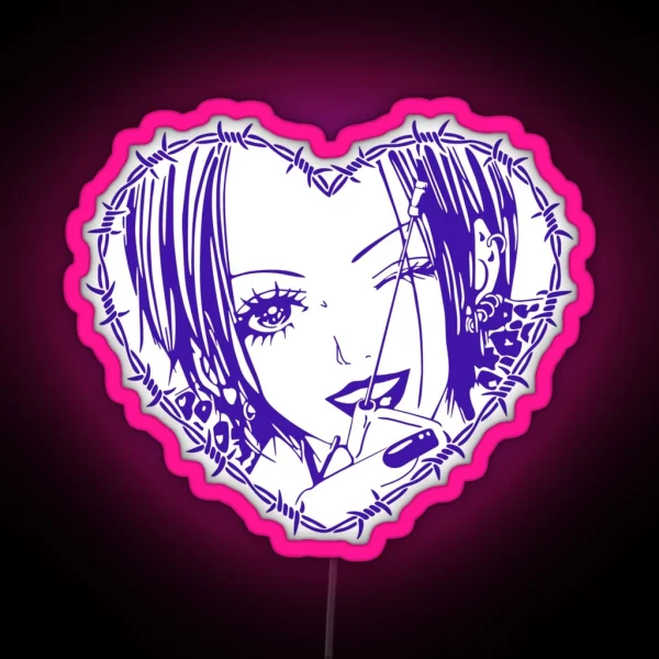 Tangled Passion Nana Osaki S Barbed Wire Heart RGB Neon Sign