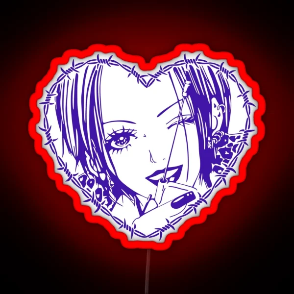 Tangled Passion Nana Osaki S Barbed Wire Heart RGB Neon Sign