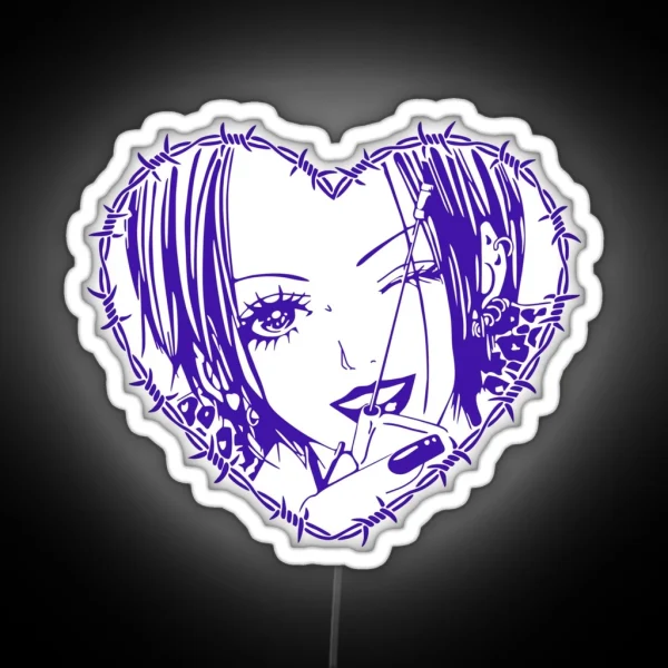 Tangled Passion Nana Osaki S Barbed Wire Heart RGB Neon Sign