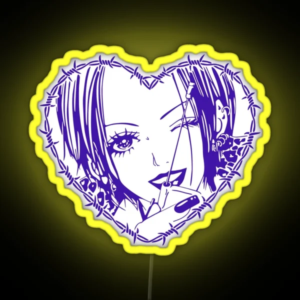 Tangled Passion Nana Osaki S Barbed Wire Heart RGB Neon Sign