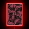 Neon sign with black "Tango Netting" logo on pink background in RGB color scheme.