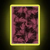 Neon pink tango netting on black background with yellow accents.