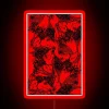 Tango neon sign with black netting on a red background