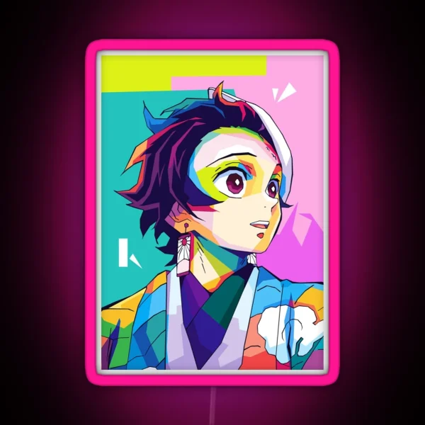 Tanjiro Demon Slayer Wpap Art RGB Neon Sign