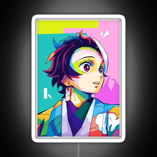 Tanjiro Demon Slayer Wpap Art RGB Neon Sign
