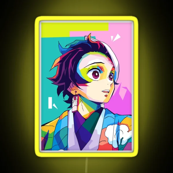 Tanjiro Demon Slayer Wpap Art RGB Neon Sign