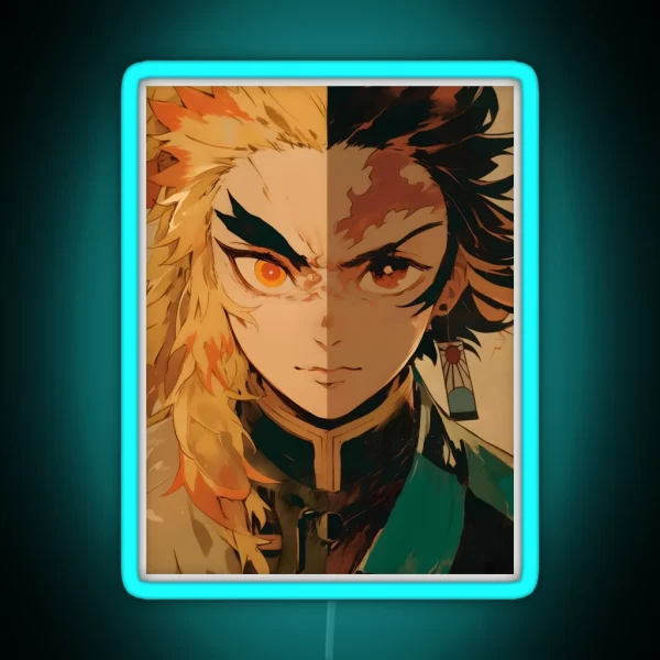 Tanjiro Kamado And Rengoku Kyojuro Demon Slayer 1 RGB Neon Sign