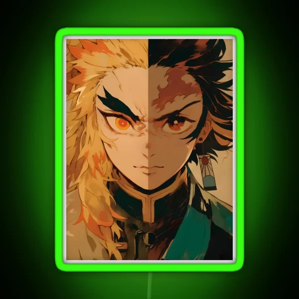 Tanjiro Kamado And Rengoku Kyojuro Demon Slayer 1 RGB Neon Sign