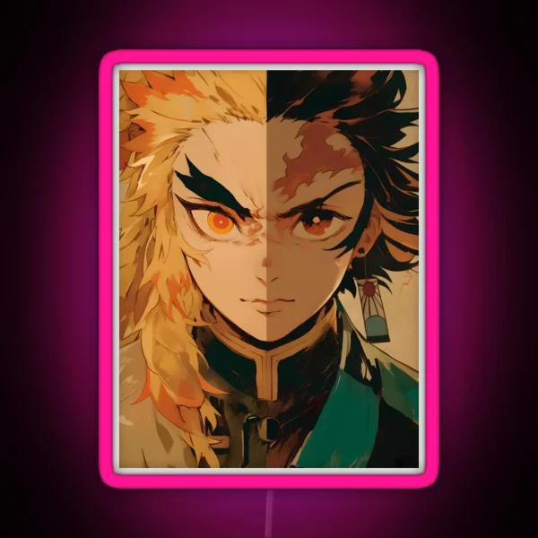 Tanjiro Kamado And Rengoku Kyojuro Demon Slayer 1 RGB Neon Sign