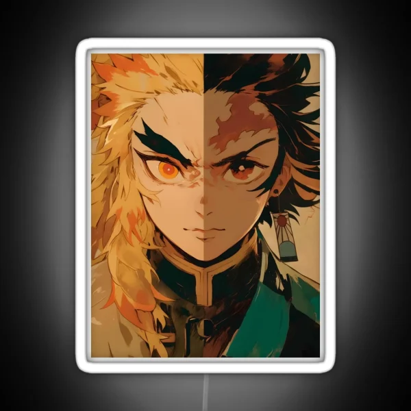 Tanjiro Kamado And Rengoku Kyojuro Demon Slayer 1 RGB Neon Sign