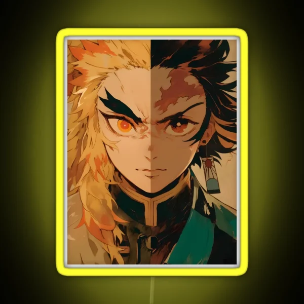 Tanjiro Kamado And Rengoku Kyojuro Demon Slayer 1 RGB Neon Sign