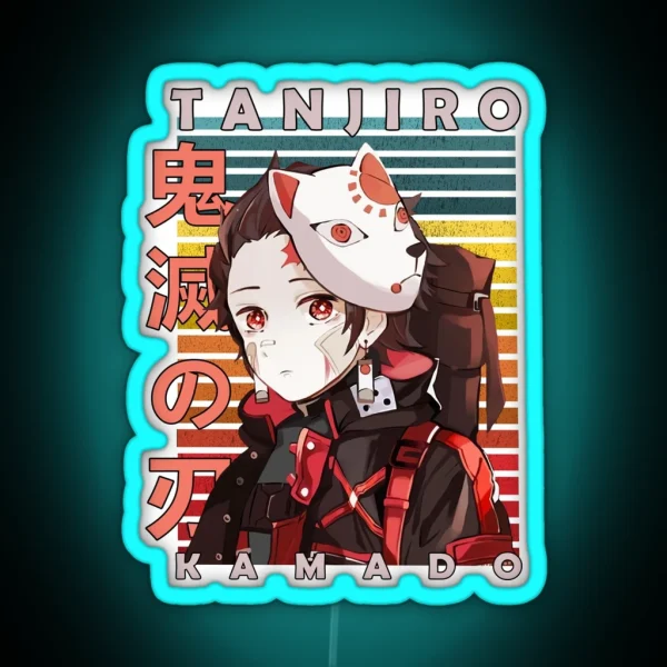 Tanjiro Kamado Demon Slayer Retro Anime Design RGB Neon Sign