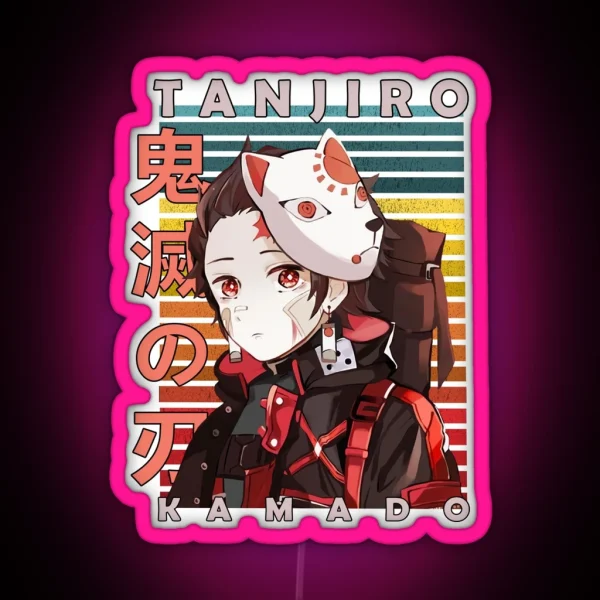 Tanjiro Kamado Demon Slayer Retro Anime Design RGB Neon Sign