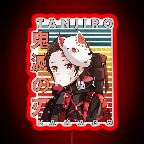 Tanjiro Kamado Demon Slayer Retro Anime Design RGB Neon Sign