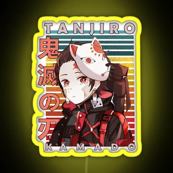 Tanjiro Kamado Demon Slayer Retro Anime Design RGB Neon Sign