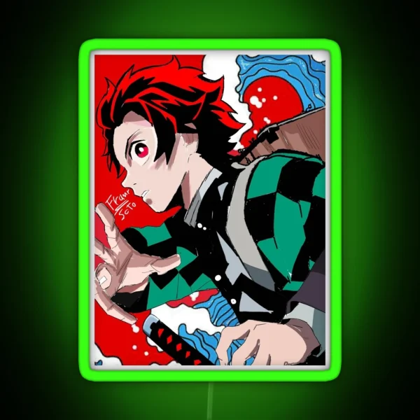 Tanjiro Kamado Fanart RGB Neon Sign