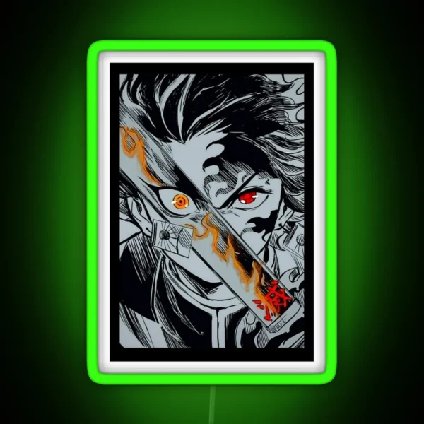 Tanjiro Kamado Fire RGB Neon Sign