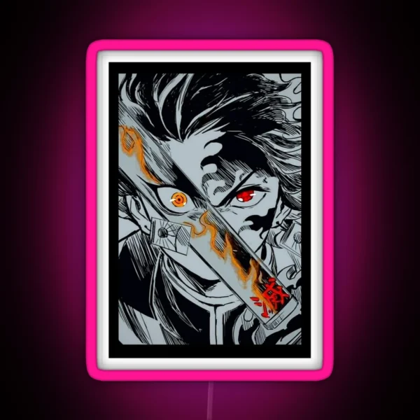 Tanjiro Kamado Fire RGB Neon Sign