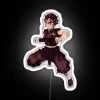 Tanjiro Kamado from Demon Slayer in neon-lit RGB sign.