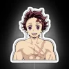 Tanjiro Kamado from Demon Slayer holding an RGB neon sign with his name in white.