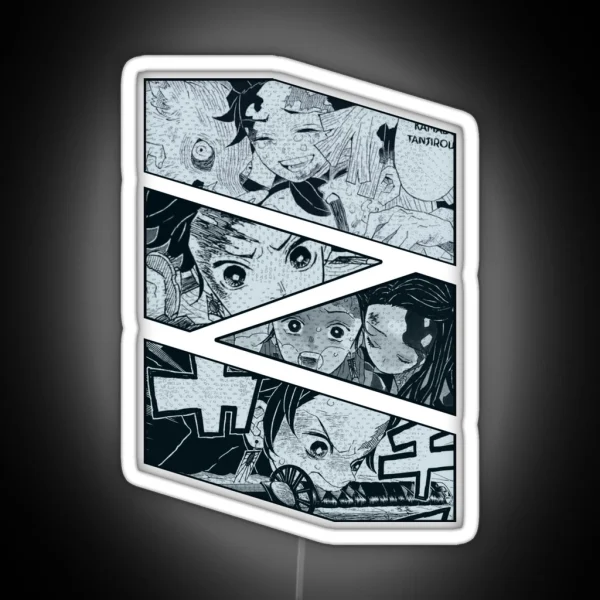 Tanjiro Kamado Manga Panel Design RGB Neon Sign