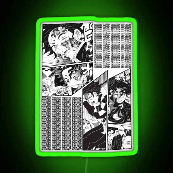 Tanjiro Kamado Manga Stripe Design RGB Neon Sign