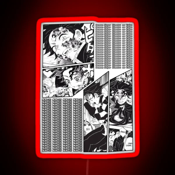 Tanjiro Kamado Manga Stripe Design RGB Neon Sign