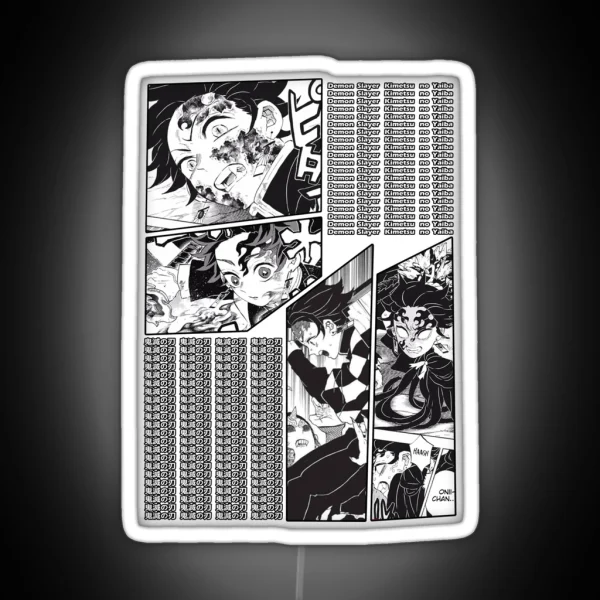 Tanjiro Kamado Manga Stripe Design RGB Neon Sign