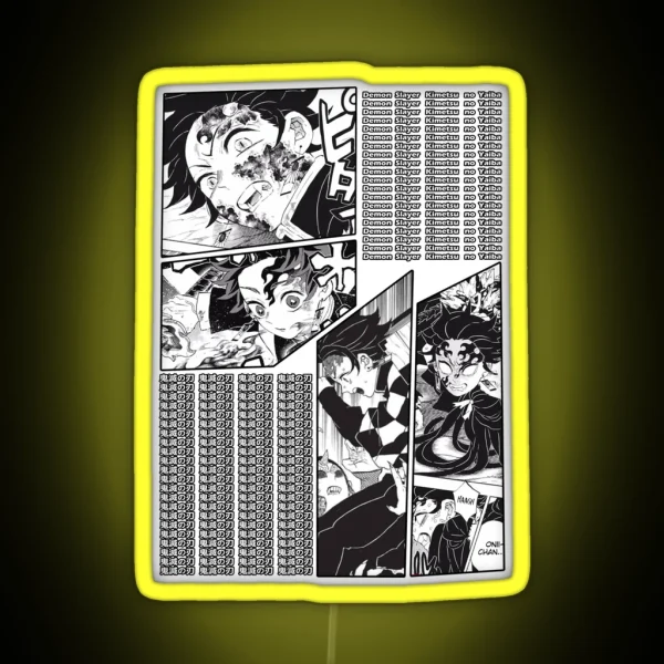 Tanjiro Kamado Manga Stripe Design RGB Neon Sign