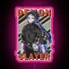 Anime-inspired neon sign design with Tanjiro Kamado from Demon Slayer in an RGB glitch effect.