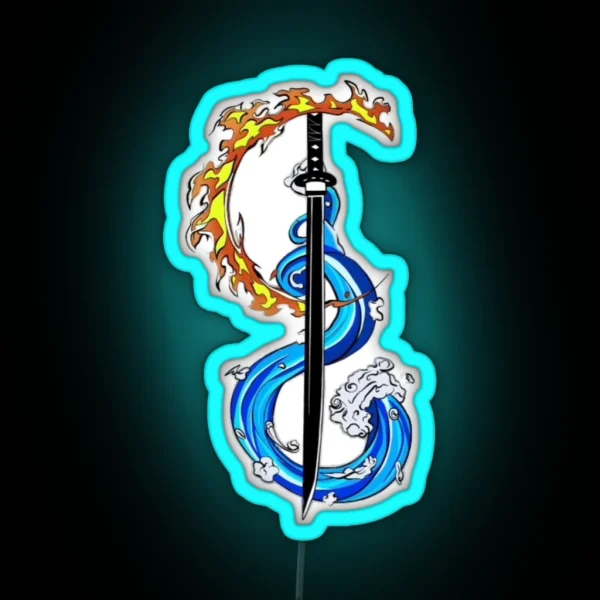 Tanjiro S Black Sword RGB Neon Sign