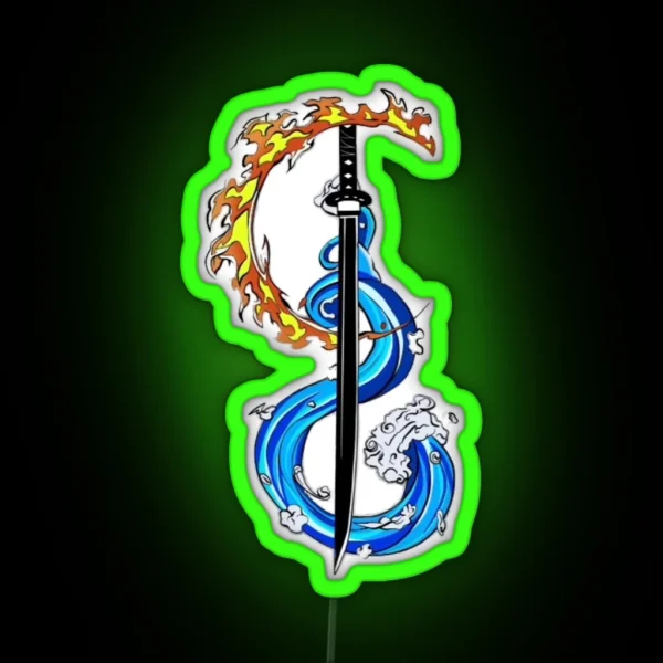 Tanjiro S Black Sword RGB Neon Sign