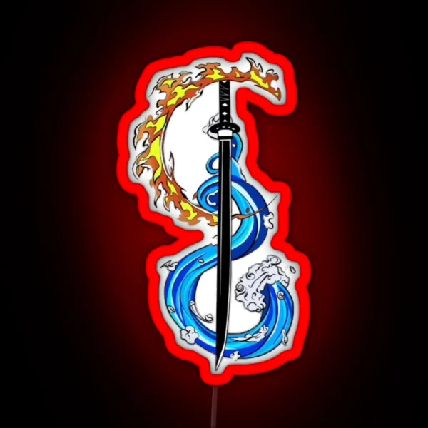 Tanjiro S Black Sword RGB Neon Sign