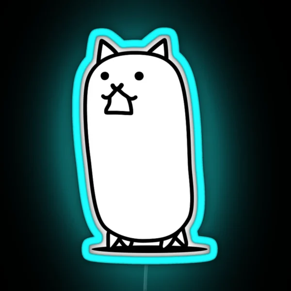 Tank Cat From Battle Cats RGB Neon Sign