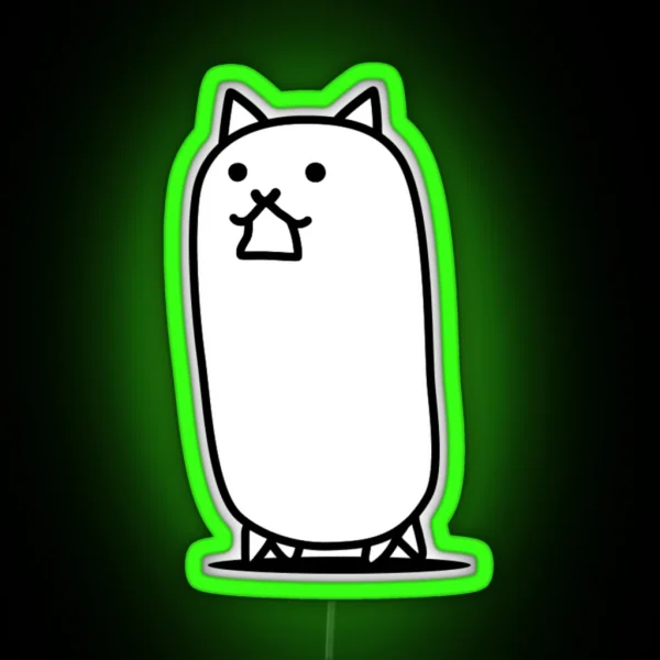 Tank Cat From Battle Cats RGB Neon Sign