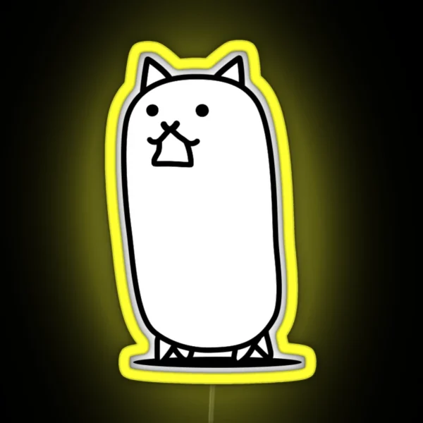 Tank Cat From Battle Cats RGB Neon Sign