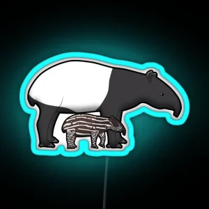 Tapir With Baby RGB Neon Sign