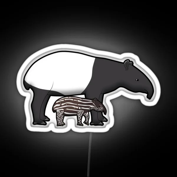 Tapir With Baby RGB Neon Sign