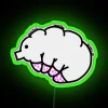 Neon-lit illustration of a tardigrade, an eight-legged microscopic water-dwelling animal, displayed in vibrant green hues.