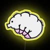 Neon-colored illustration of a tardigrade, also known as a water bear, with vibrant yellow and neon hues.