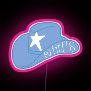 Tarheels Cowboy Hat RGB Neon Sign