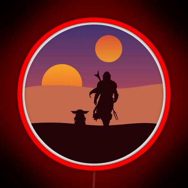 Tatooine Silhouettes RGB Neon Sign