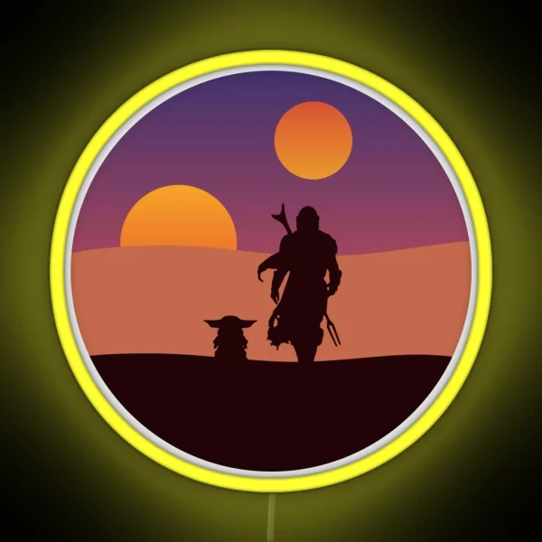 Tatooine Silhouettes RGB Neon Sign