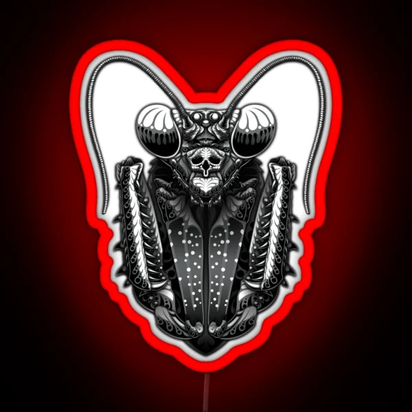 Tattoo Mantis V2 Grey RGB Neon Sign