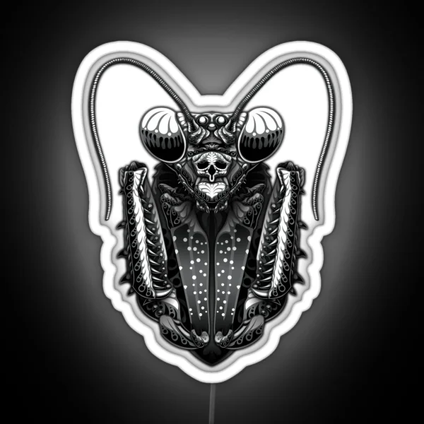 Tattoo Mantis V2 Grey RGB Neon Sign
