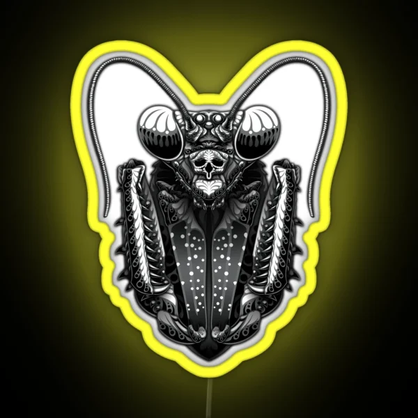 Tattoo Mantis V2 Grey RGB Neon Sign
